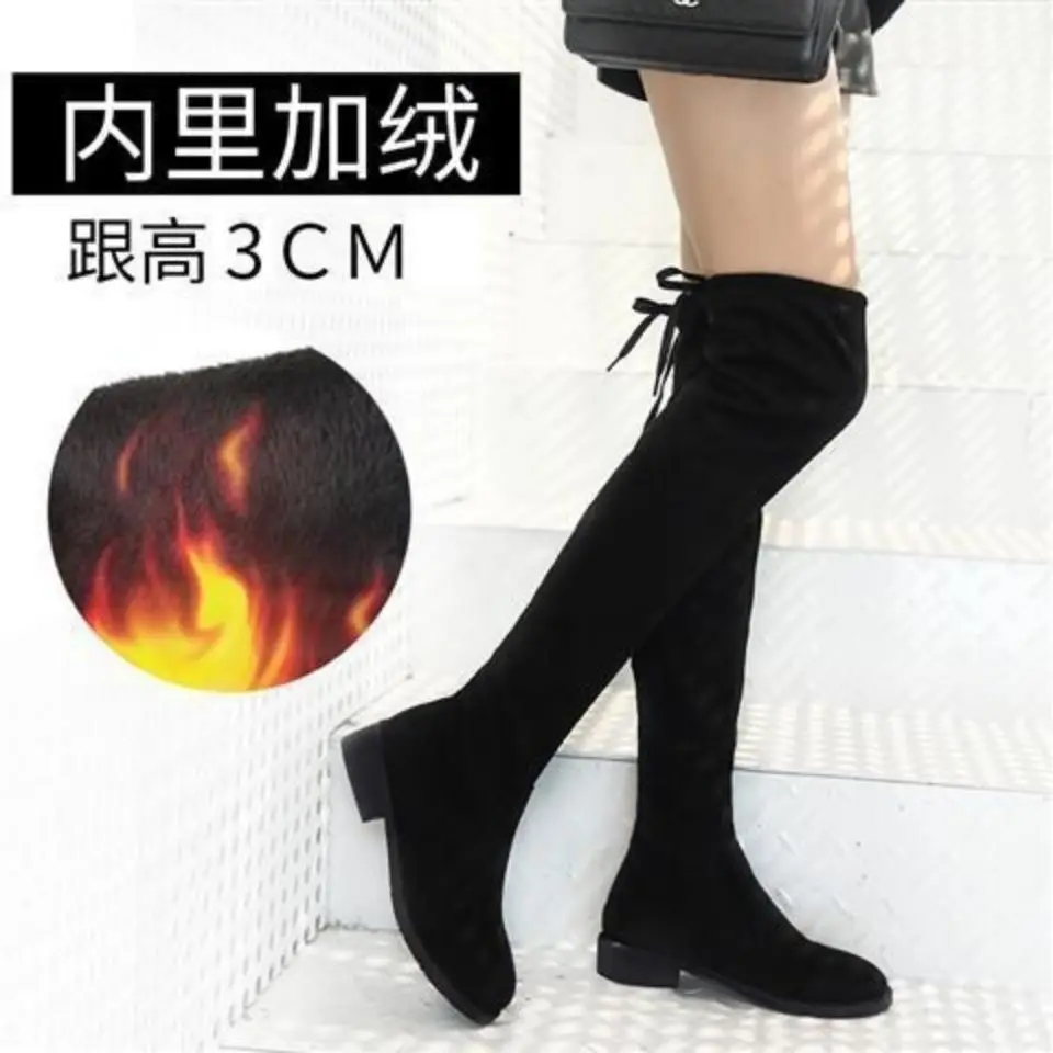 Fashion Women Boots Spring Winter Over The Knee Heels Quality Suede Long Comfort Square Botines Mujer Thigh High Boots 2020