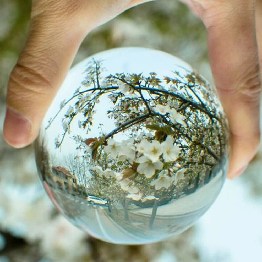 30/40/50/60/70/80mm Klare Glas-Kristallkugel Heilende Glücks-Sphäre Fotografie-Requisiten Lensball Deko-Geschenke – Detail 7