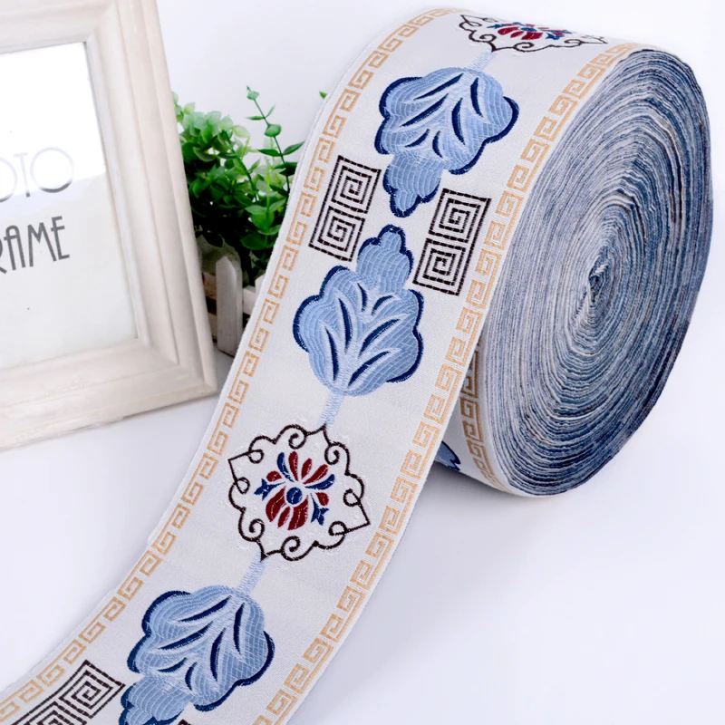 

25M/Lot 12CM Wide Flower Jacquard Lace Trims Belt Curtain Accessories DIY Sewing Sofa Cushion Garments Lace Ribbon Trim Decor