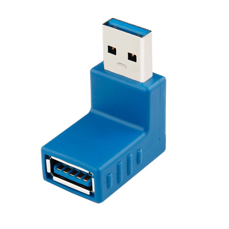 90 Degree USB Connector USB Left Right Up Down Angled 2.0/3.0 Type A Male To Female M/F Converter Adapter Black/Blue