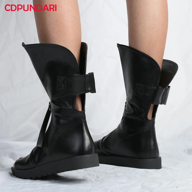 NEW Black White Peep Toe Flat Platform Gladiator Sandals Women Summer Boots Ladies Casual Shoes Sandales Femmes Sandalias Mujer