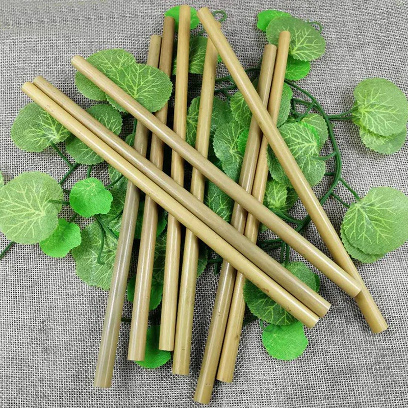 GOALONE 2/4/6Pcs Bamboo Straw 23cm Reusable Drinking Straws with Brush & Bag Natural Organic Bamboo Straws for Party Wedding Bar