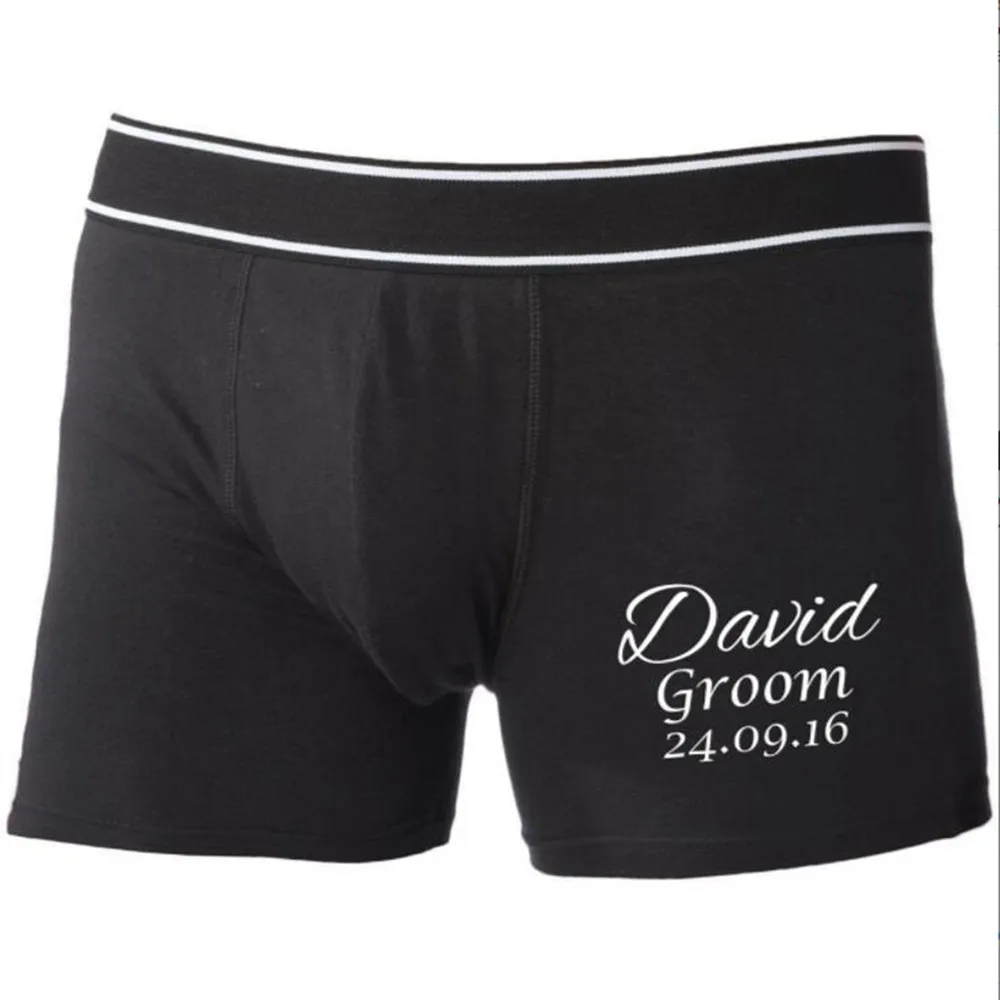 Customize Groom Boxer shorts Personalised with date & name Property of Mrs Wedding Day Best man Boxer shorts Gift underwear