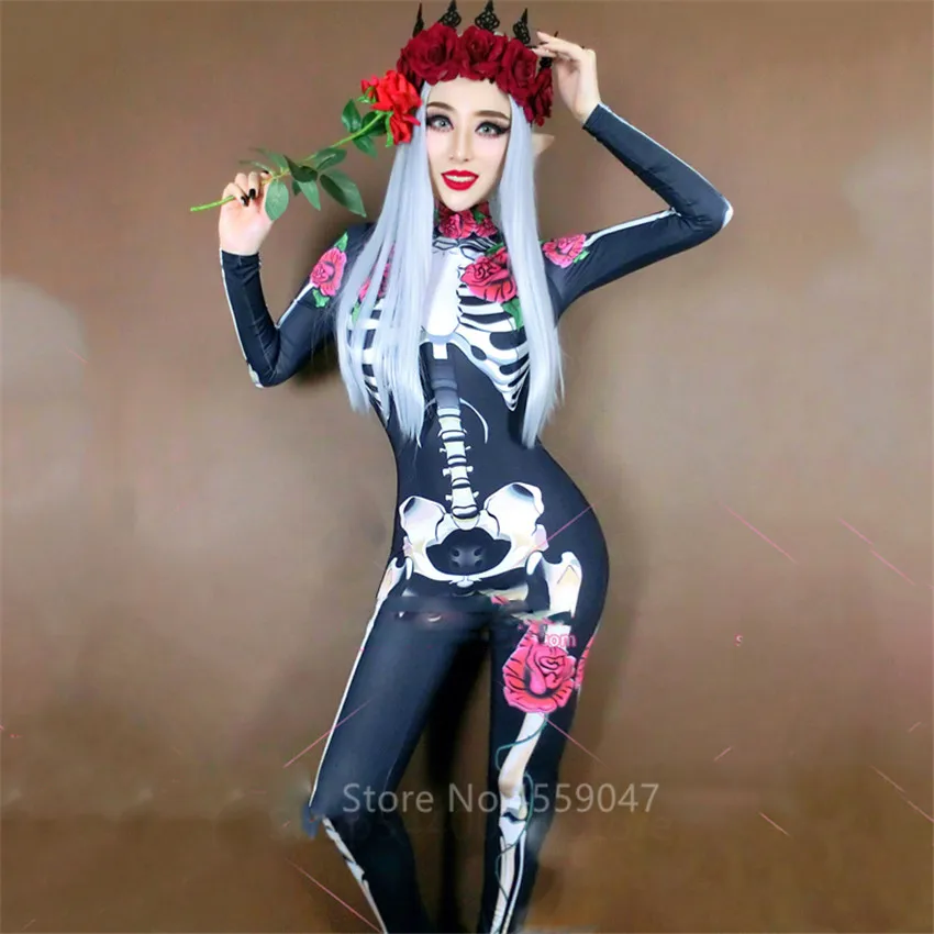 Halloween Đáng Sợ Trang Phục Nữ Ma Cô Dâu Cosplay Kinh Dị Trái Cây Đại Hoa Hồng Đồng Jumpsuit Carnival Nữ Hoàng Gợi Cảm Bodysuit Giai Đoạn Khi Mặc