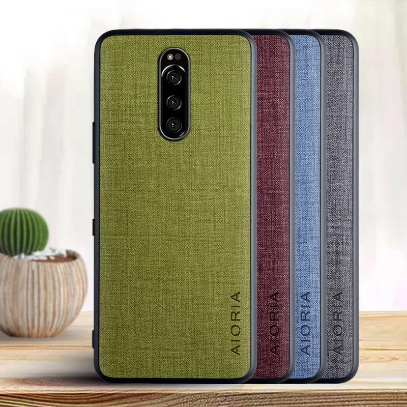 Case for Sony Xperia 1 coque Cross pattern PU Leather skin soft TPU hard phone cover for sony Xperia xz4 xz3 case