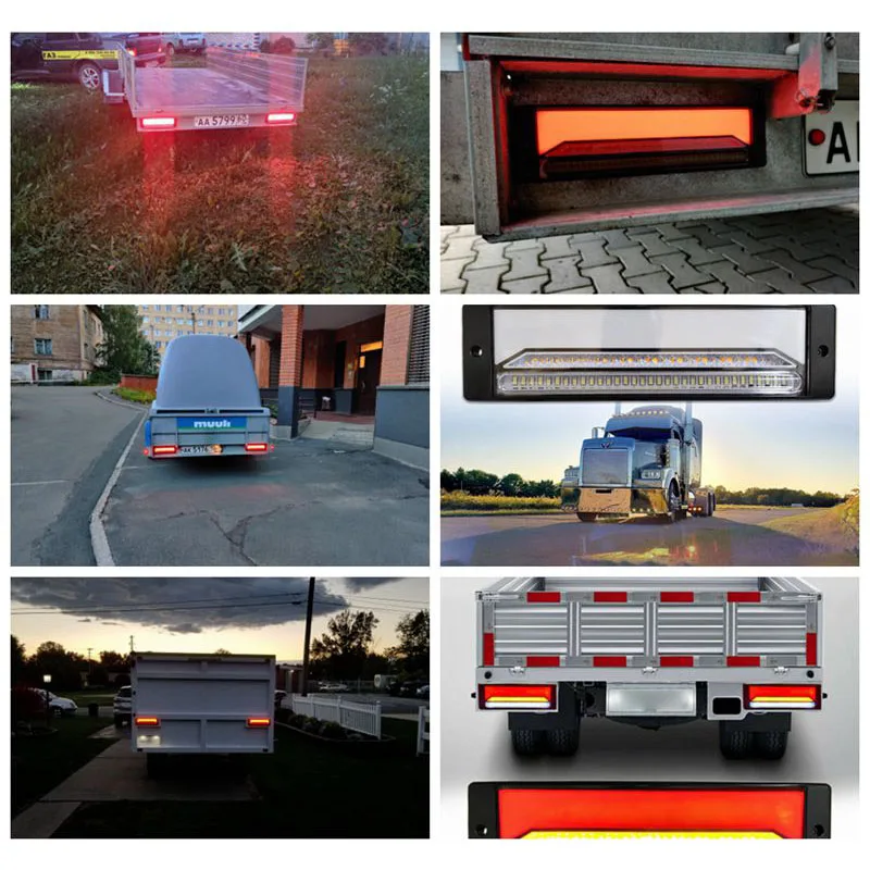 1pair  147 LED Waterproof Turn Signal Light Kit RV Rear 12V Stop Turning Taillight Sign Reverse Lights For Truck Trailer