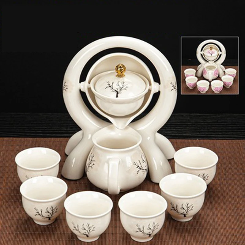 Automatic Kung Fu Tea Set, Creative Lazy Anti-Hot Tea Infuser, Cradle-style Rotating Water, New Product