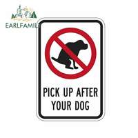 EARLFAMILY 13cm x 8.6cm Car Sticker Dog Poo Poop Warning Caution Danger Sign Self Adhesive Sticker Graphic