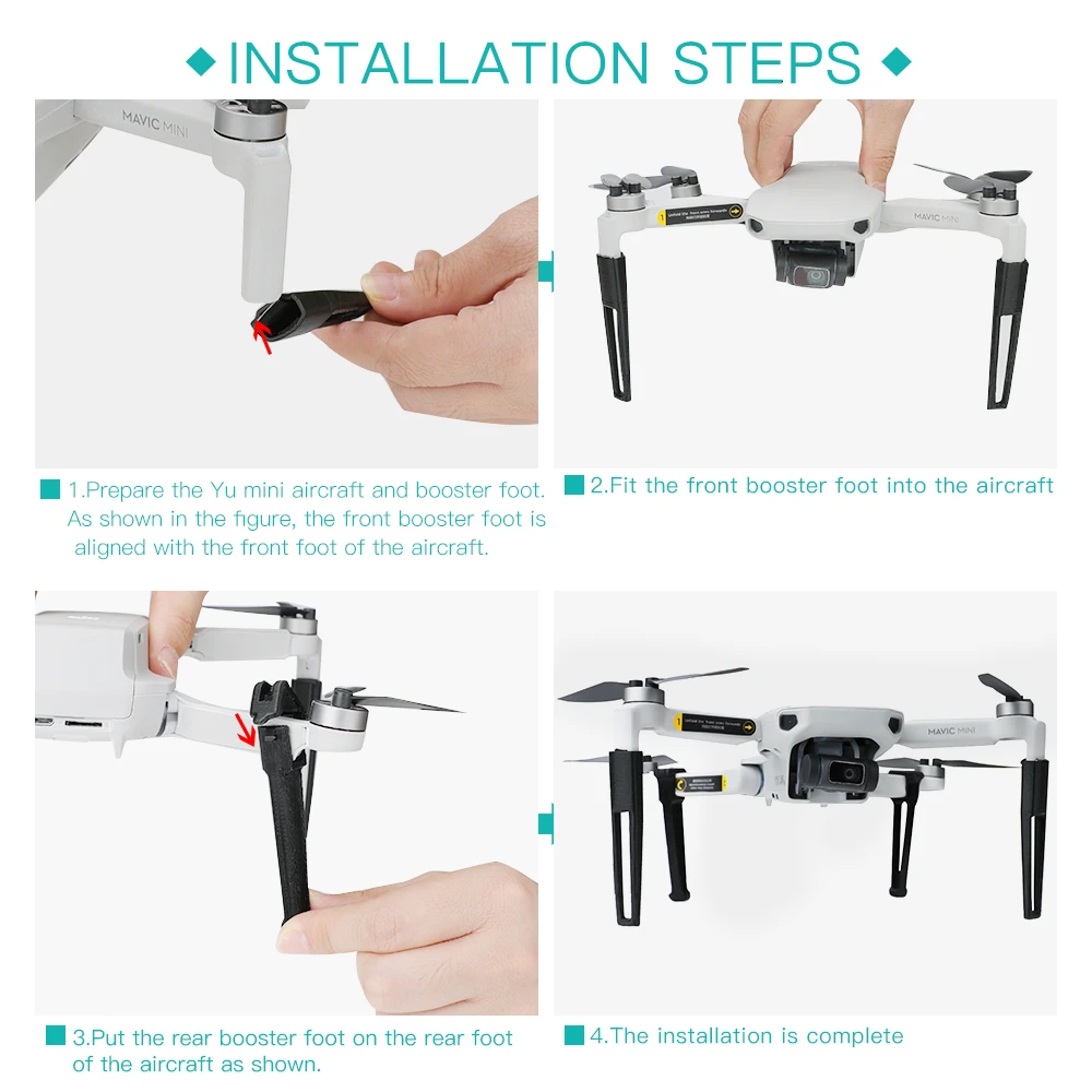Увеличенный шасси, амортизирующий шасси с 3D принтом для DJI Mavic Mini Drone, запчасти, аксессуары, защита ног