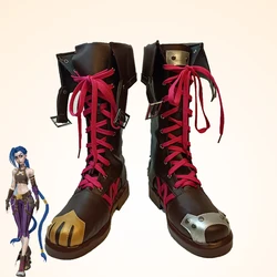 Heiße Neue Spiel LOL Arcane Jinx Cosplay Schuhe Requisiten Stiefel Halloween Party Zubehör Anpassung