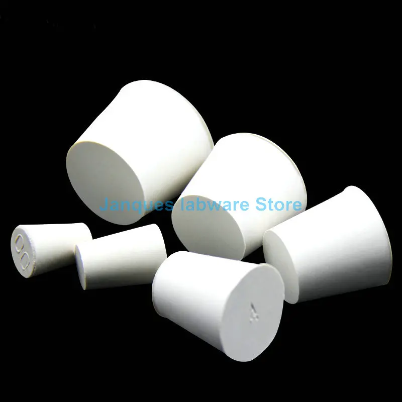 Chemistry Laboratory 000# to #10  White Rubber Stopper for Glass Flask,Test tube rubber cap Drain pipe seal plug choke plug