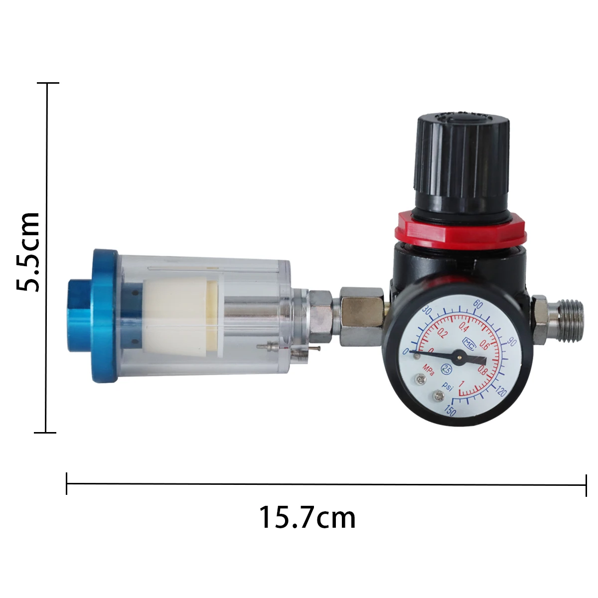 Imagem -04 - Hvlp-spray Air Regulador Manômetro Mini Filtro Separador Inline Regulador de Pressão de ar Ajustável Pistola de Pulverização 4