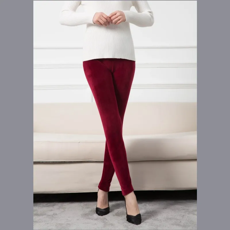 Warm Pants Knit Autumn Winter Fashion Plus Thick Velvet Warm Double Sided Cashmere Leggings High Waist Thermal Leggings