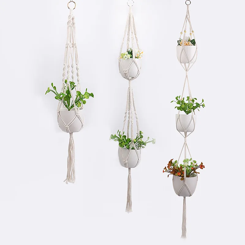 Hot sales 100% handmade macrame plant hanger flower /pot hanger for wall decoration countyard garden