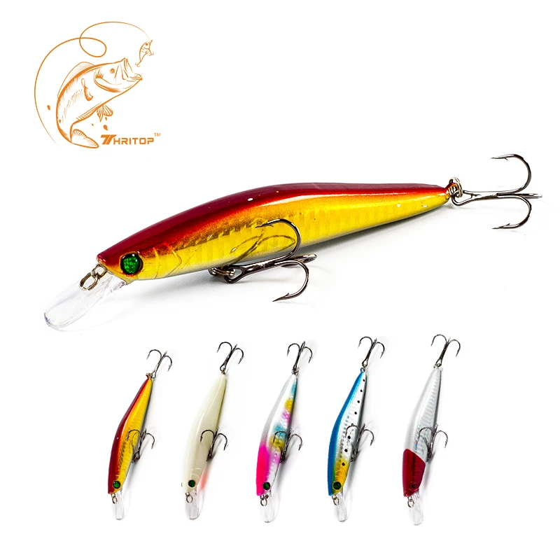 

Thritop New Minnow Fishing Lure Artificial Hard Bait 125mm 13.5g 5 Colors TP022 High Quality Tremble Hooks Fishing Tackle