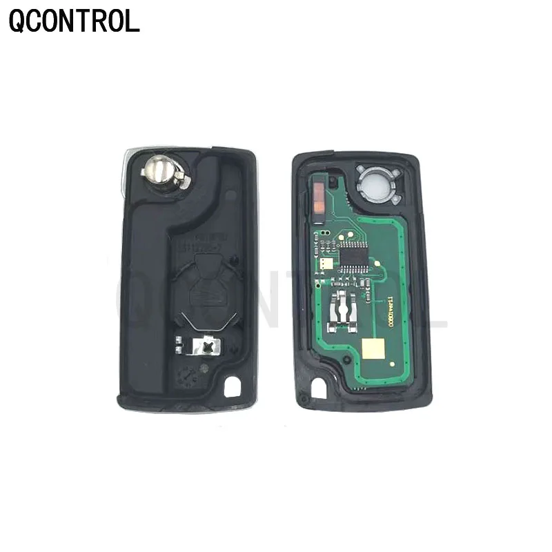 QCONTROL Chip ID46 portachiavi con telecomando per Auto a 3 pulsanti per PEUGEOT 207 208 307 308 408 Partner ID46 CE0536 ASK/FSK 433MHz lama VA2