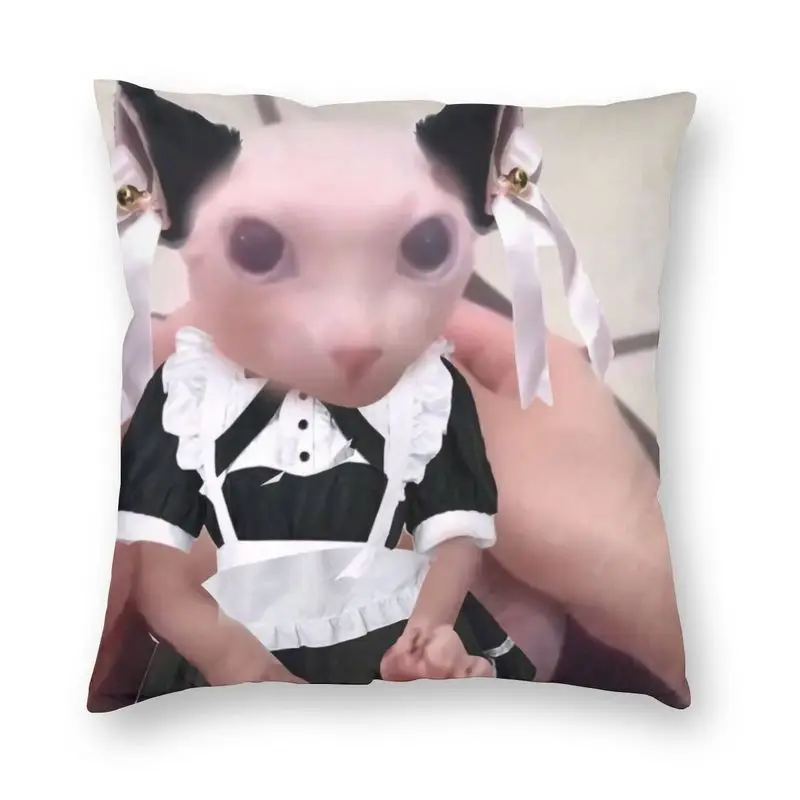 Bingus Funny Meme Cushion Cover 45x45 Home Decorative 3D Printing Sphynx Cat Throw Pillow Case for Sofa Chair Seat Pillowcover