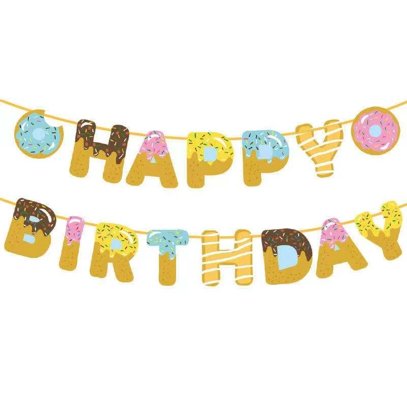 Dessert Series Party Supplies French Fries Burger Ice Cream Donuts Children’s Birthday Baby Bathing Decoration Dessert Series P