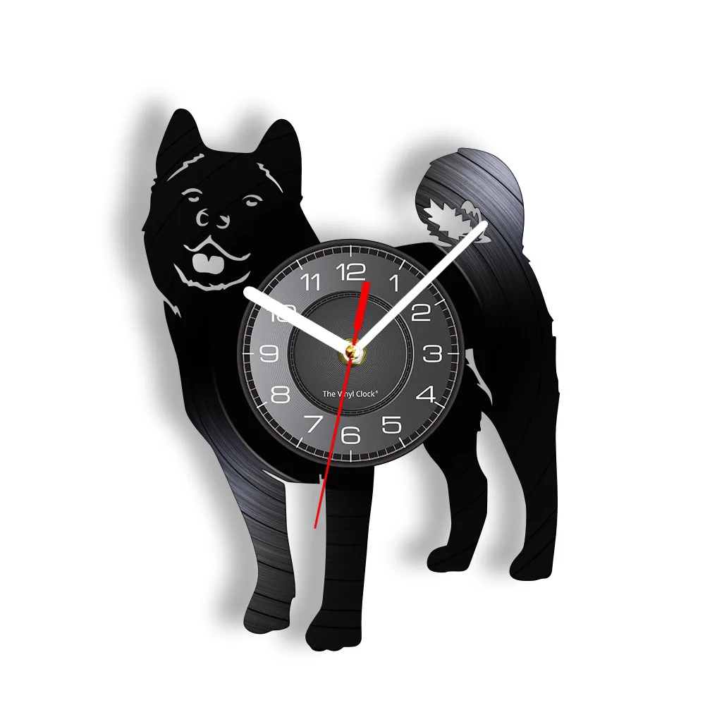 Japanese Docile Akita Inu Silhouette Laser Wall Clock Fox Breed Dog Fidelity Pet Puppy Vinyl LP Record Akita Dog Owners Gift