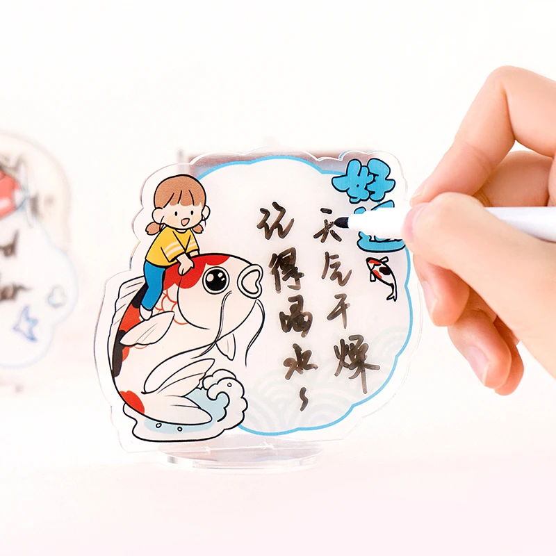 Kawaii Creative Acrylic Message Board Signboard Desktop Stand Decoration Notepad Mini Graffiti Small Whiteboard