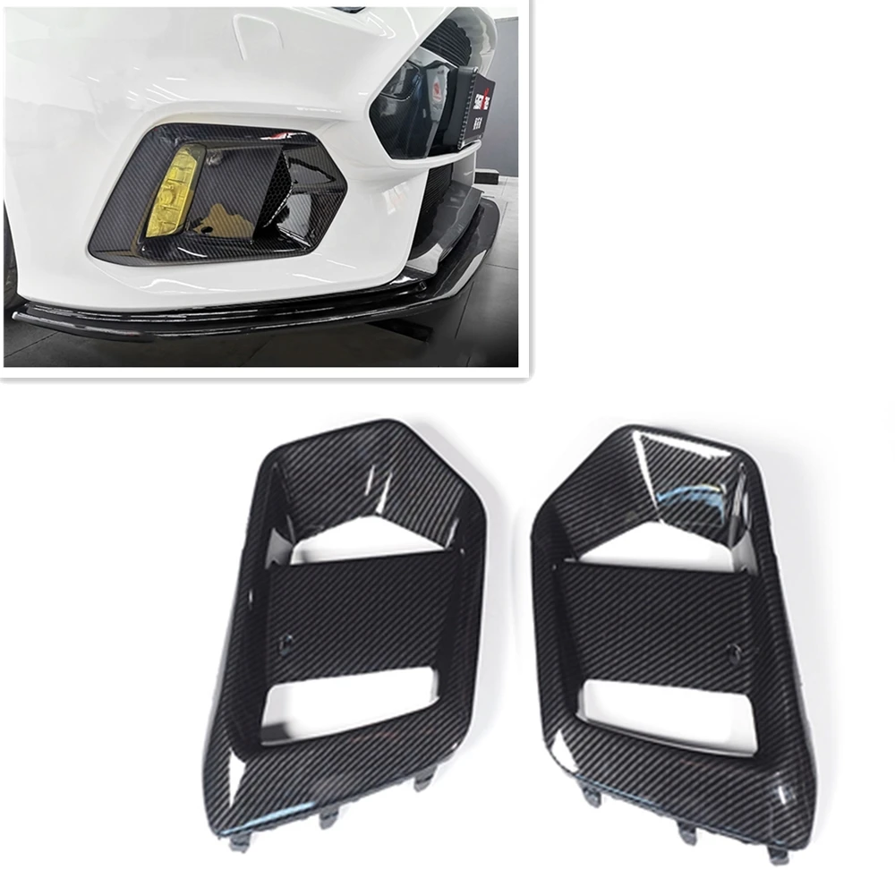 

Front Bumper Fog Light Lamp Cover Trim For Ford Focus RS 2015 2016 2017-2018 Carbon Fiber Look Side Foglamp Air Vent Bezel Frame