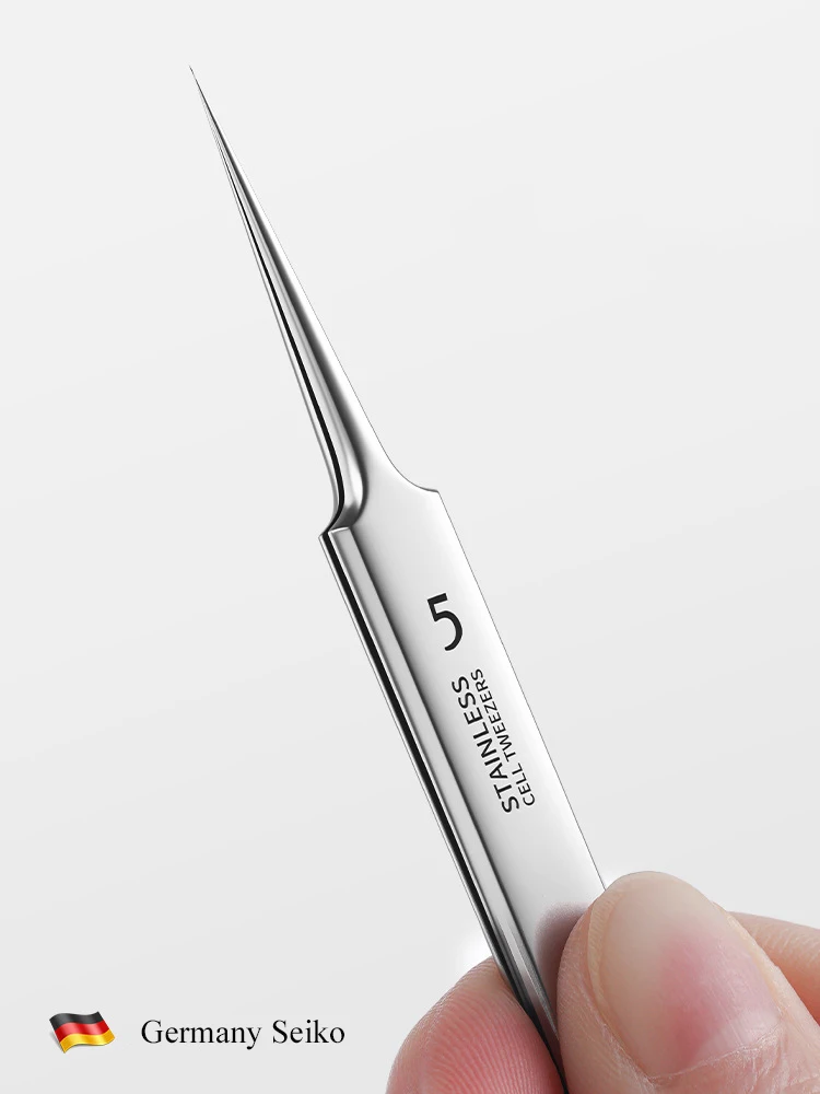 German Ultra-fine No. 5 Cell Pimples Blackhead Clip Tweezers Beauty Salon Special Scraping & Closing Artifact Acne Needle Tool