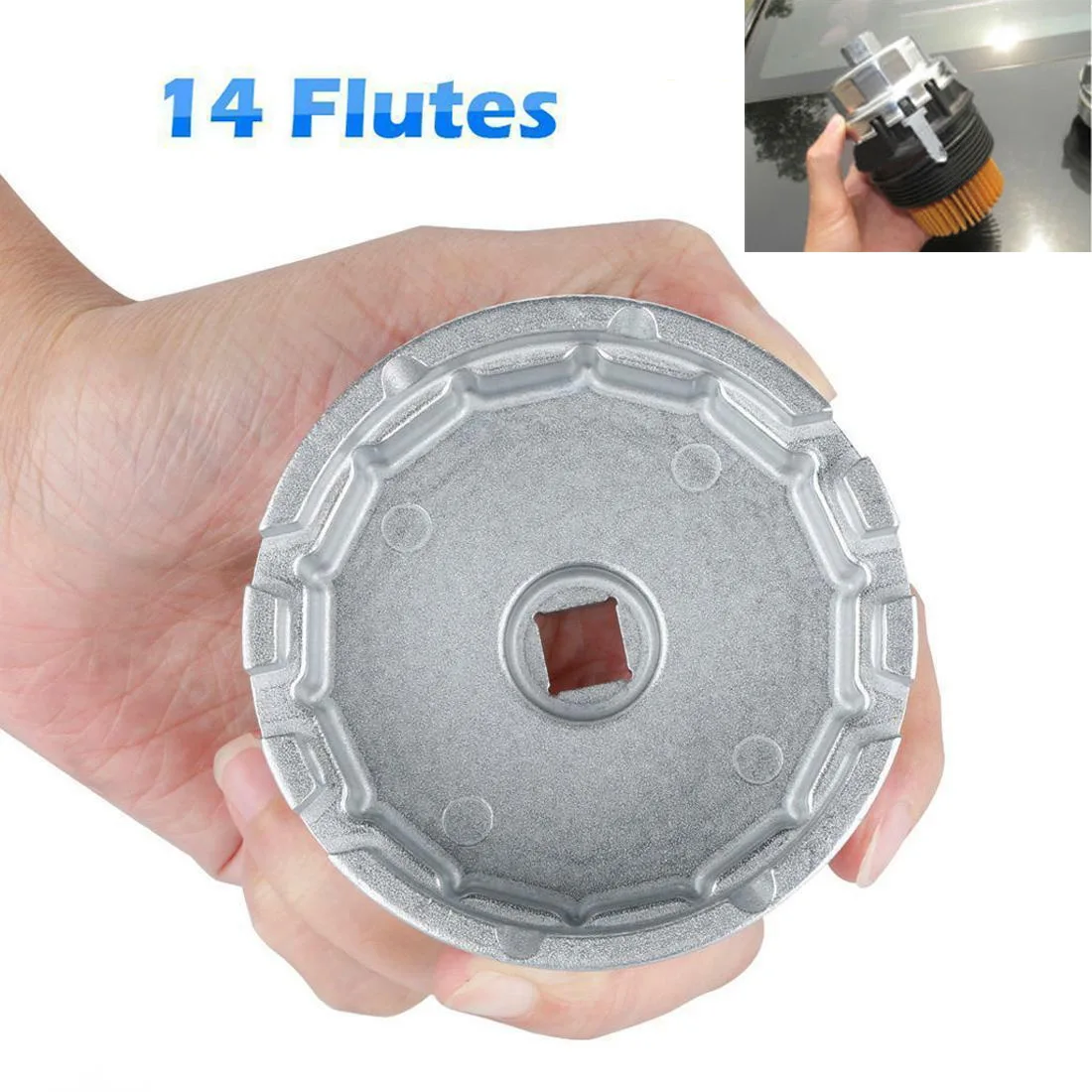 64.5mm Aluminium Universal 14 Flutes Cap Oil Filter Wrench Housing Tool Remover For TOYOTA For Corolla Axio For Lexus CT200h