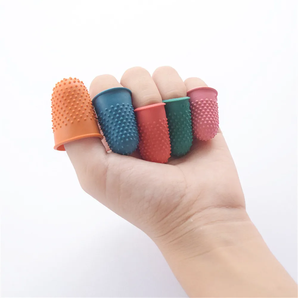 Guantes Protectores reutilizables para dedos, manoplas de goma antideslizantes, accesorios de costura, herramienta para uñas, varios colores, 5
