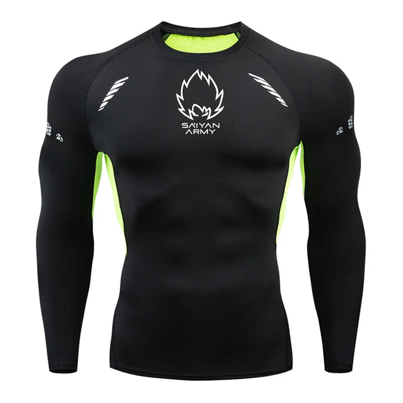 Long Sleeve T shirt Compression Skull Sports Shirt Men GYM Running Jogging Quick-Drying Tshirt Gym Fitness Rashgard Training MMA