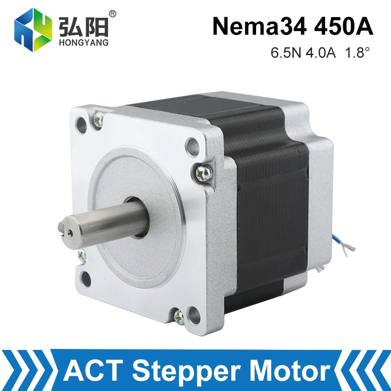 Nema 34 Stepper Motor 450A D=12.7mm 14mm 2-Phase 4.5Nm 4.0A Motor Stepper 4 Cable For 3D Printer CNC Milling Machine Engraving