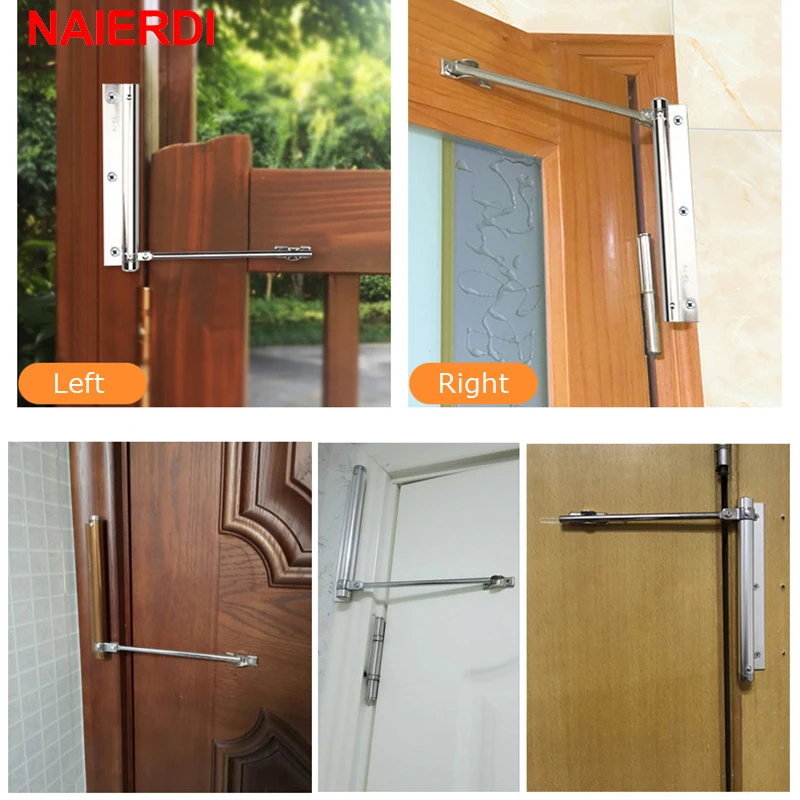 NAIERDI Adjustable Door Automatic Closer Stainless Steel Door Hinge Household Automatic Door Spring For Fire Rated Door Closers