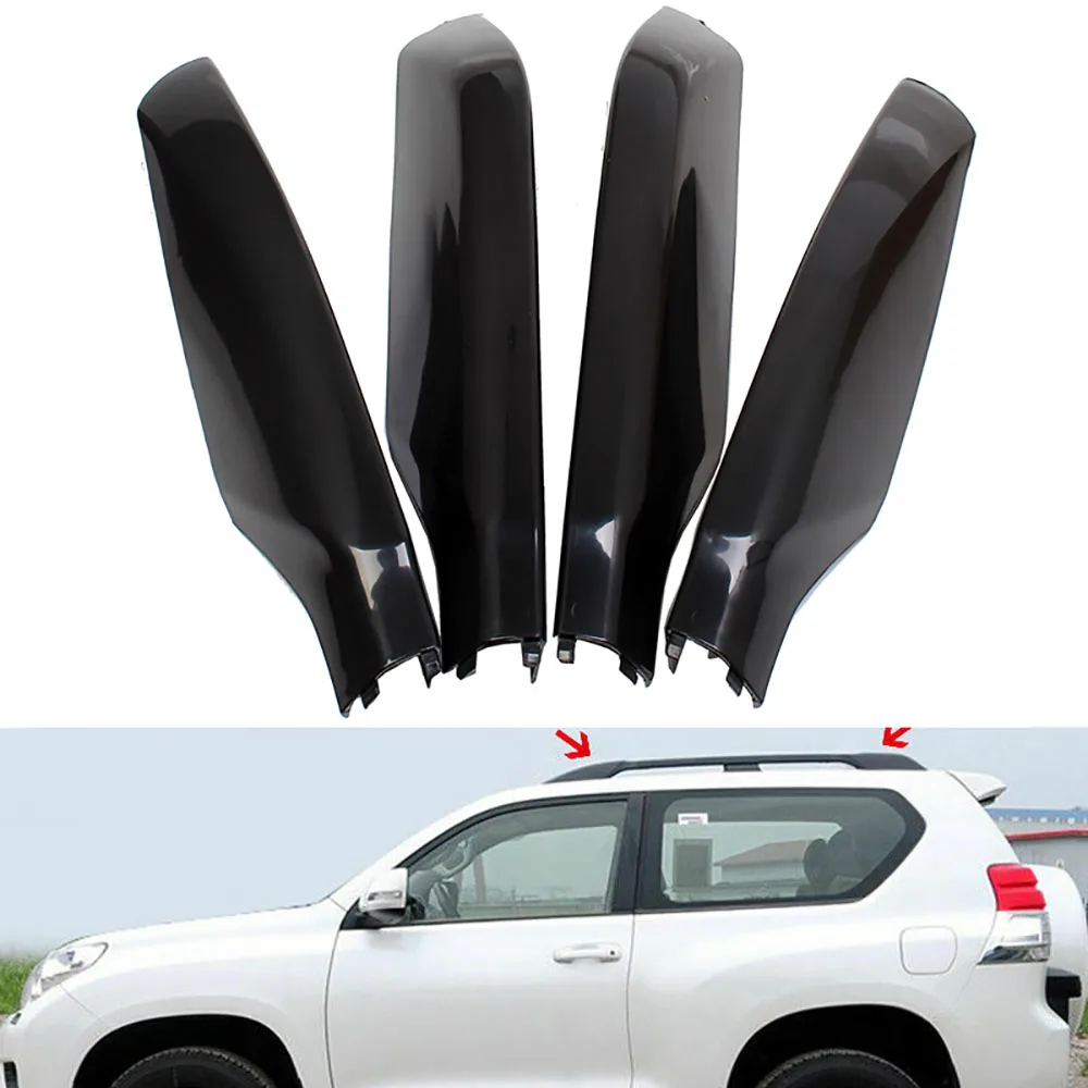 Black Roof Rack Cover Roof Bar Roof Rail End Shell replace for Toyota Land Cruiser Prado 150 FJ150 2010-2015 2016 2017 2018 2019