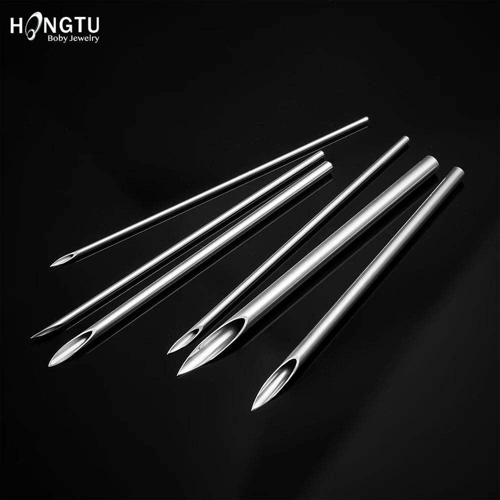 30PCS 10-20G Surgical Steel Sterilized Disposable Piercing Needles For Navel Nipple Ear Nose Lip Tattoo Piercing Kit Tool Supply