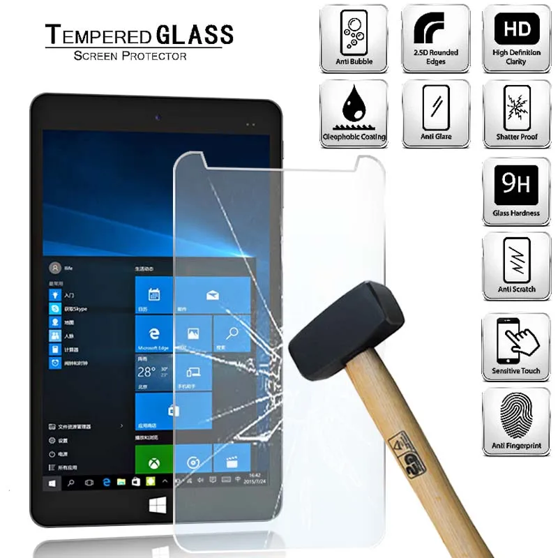 Tablet Tempered Glass Screen Protector Cover for Chuwi Vi8 Plus Full Coverage Anti-Scratch Explosion-Proof Screen