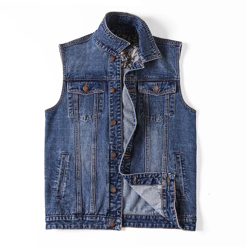 

Brand Men's Denim Vest Jacket Plus Size 6XL Clothing Summer Fashion Waistcoat Male Casual Big size Jeans Sleeveless Jacket Men