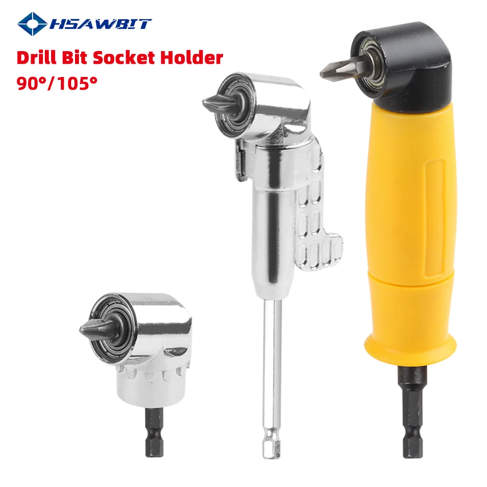 Hex Bit Ajustável 105 90 Graus Ângulo Chave de Fenda Soquete Titular Adaptador Bits Ângulo Broca Magnética Parafuso Chave de Fenda Ferramenta Soquete