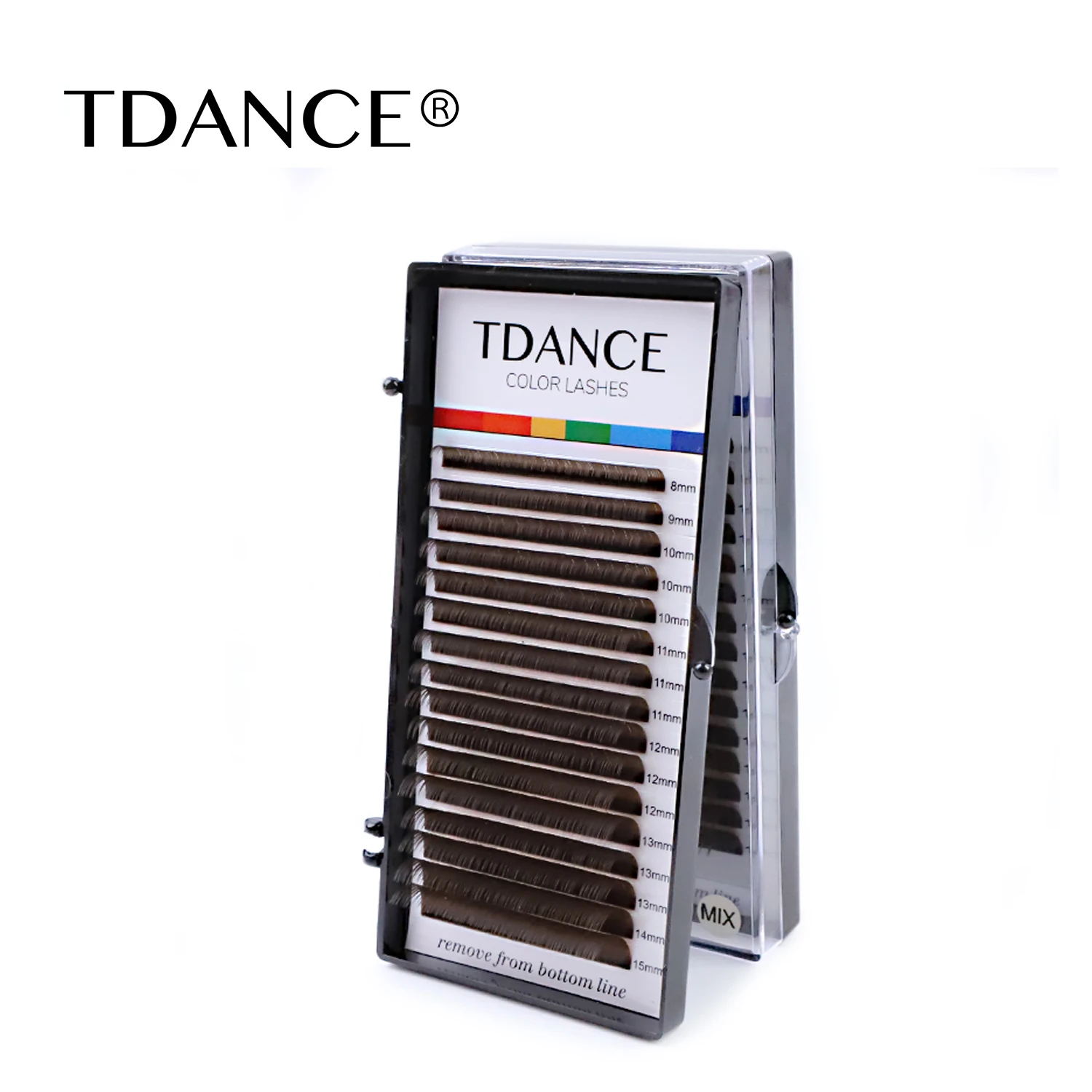 TDANCE 16 Lines Dark Brown Eyelash Extension Super Soft Natural Synthetic Mink Makeup Professional Individual False Eyelashes