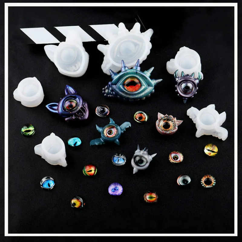 Demon Eyes Silicone Resin Jewelry Molds UV Resin Pendant Mold Jewelry Accessories Tools Halloween Stuff Decoration Making