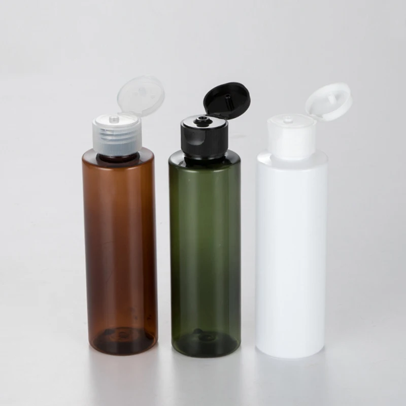 150ML X 40 Empty Plastic Cosmetic Bottles With White Transparent Black Flip Cap Refillable Travel Bottle Shampoo Toner Container