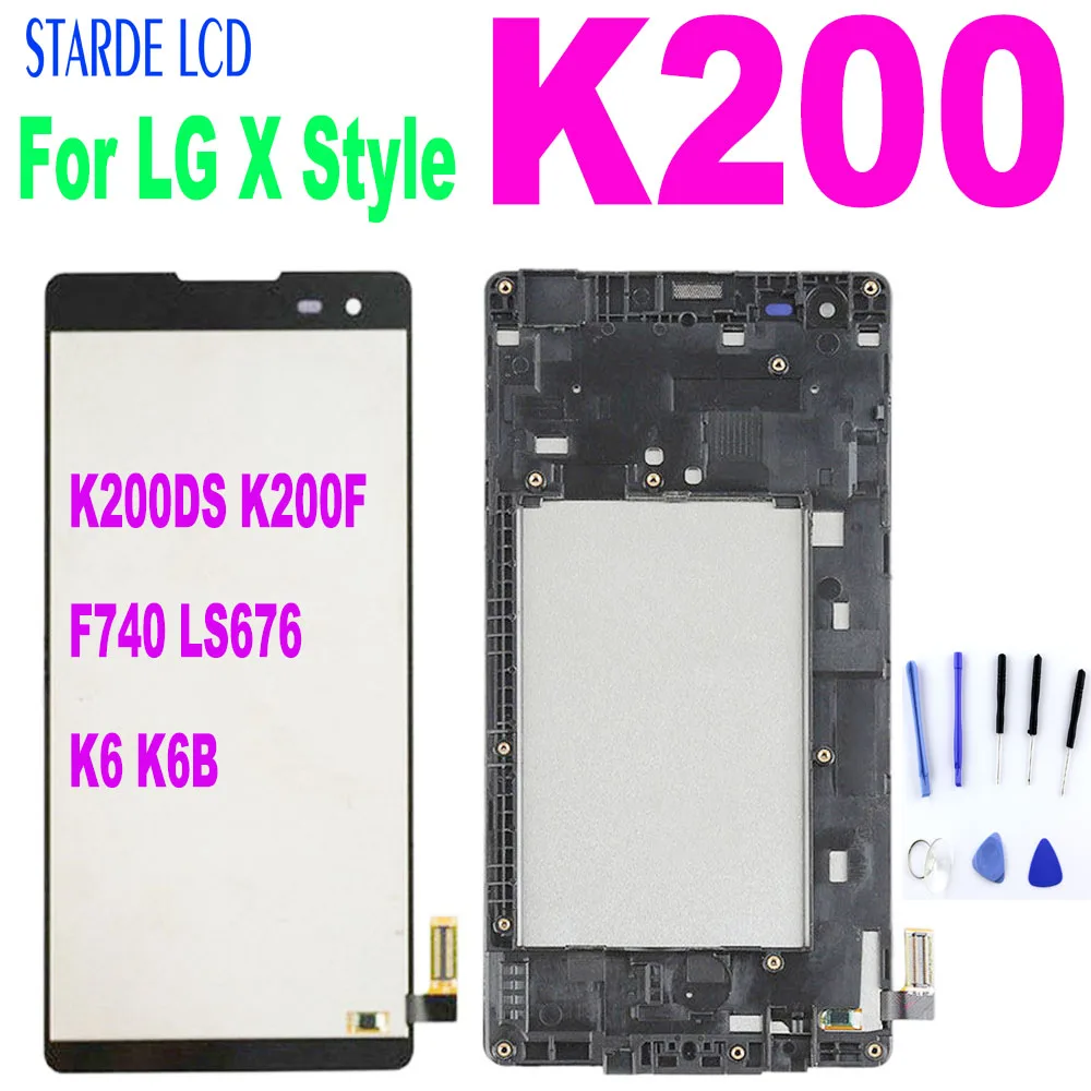 

5.0" For LG X Style K200 K200DS K200F F740 LS676 LCD Display Touch Screen Digitizer Assembly with Frame K6B K6 LCD