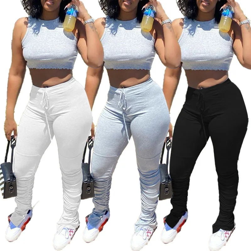 Leggings apilados para mujer, joggers, pantalones deportivos femeninos, ropa de calle deportiva, gran oferta