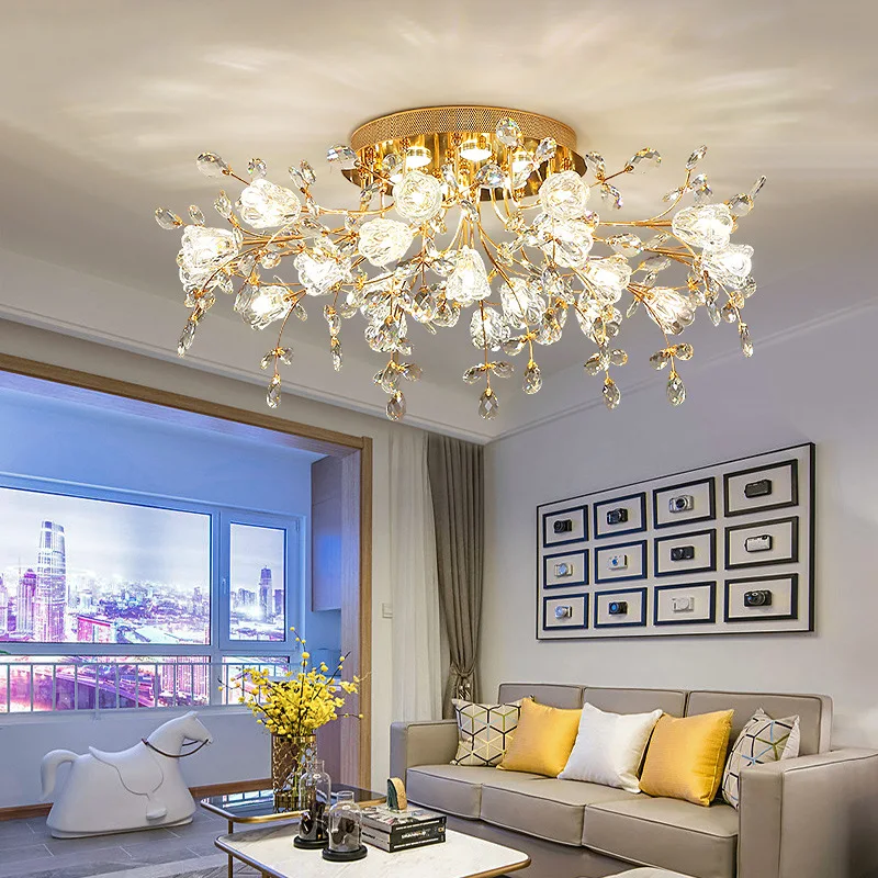 

Modern Crystal Ceiling Lights Led Corridor Lighting Ceiling Lamp For Living room Kitchen Gold Bed Room Light lampara led techo