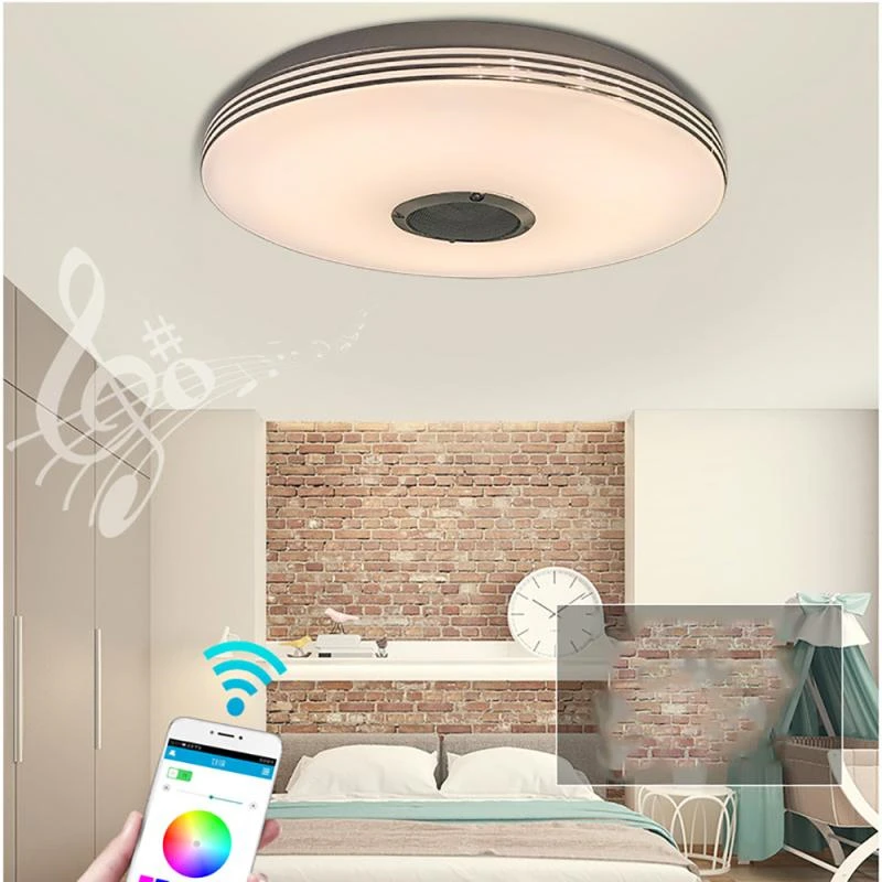 

33cm 110-220V Music Led Ceiling Light Lamp RGB Flush Mount Round for Bluetooth Music APP Control Remote Control Ceiling Lamp