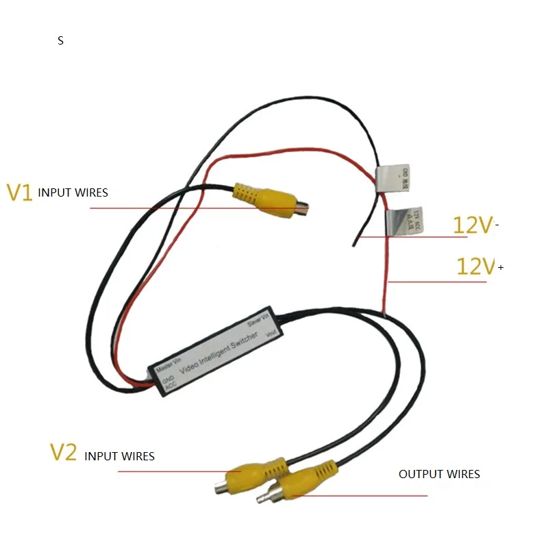 AUTO ELECTRONICS CONNECT WIRES AV 2 TO BE 1 AV IN OR AV OUT AUTO DVR RECORDER GPS WIRES PARKING CAMERA LCD CONNECTOR ADAPTOR