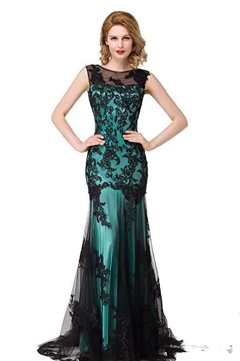 Sexy Lace Chiffon Evening Dress Chiffon Prom Gown Vestidos Elegant Formal Dress For Evening Gown Party Ankle-Length women 2020