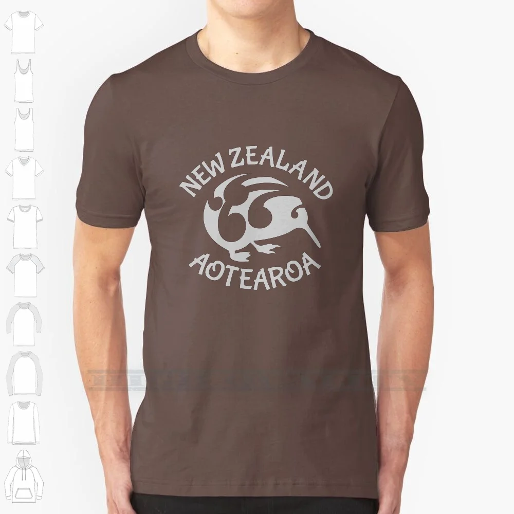 Kiwi | New Zealand | Aotearoa 100% Cotton T Shirt Native Bird Maori Design Koru Endemic Aotearoa Black Pacifica Vector New