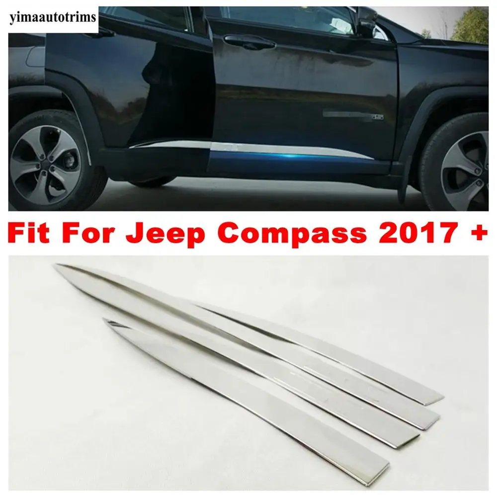 

For Jeep Compass 2017 - 2021 Stainless Steel Rear Tail Tailgate Door Trunk Trim Exterior Mouldings Accessories Auto Protection