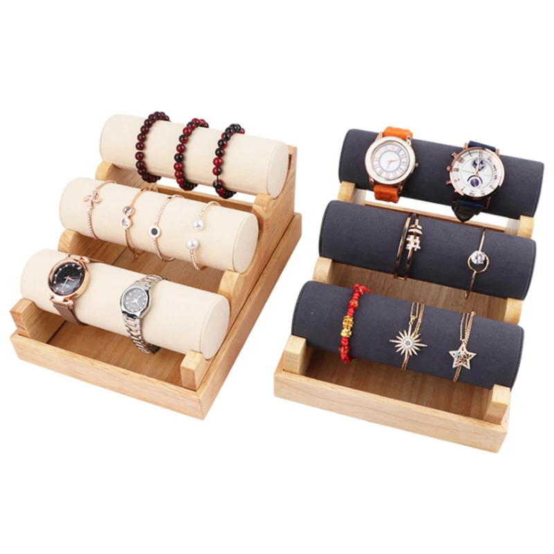 

Hot Selling Metal Wooden 3Layers Detachable Bracelet Watch Display Rack Decoration Stand for Bangle Hairclip Decor Accessories