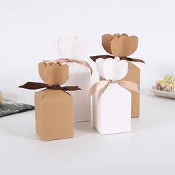 25/50pcs pacchetto di carta Kraft scatola di cartone vaso scatola di caramelle bomboniera e regalo compleanno natale festa di san valentino decorazione di cerimonia nuziale