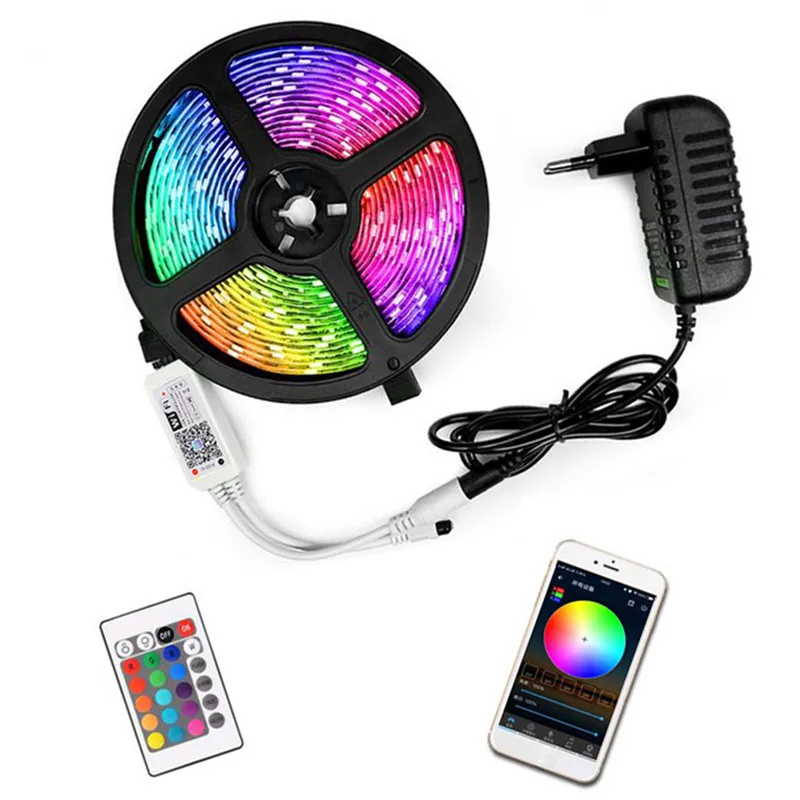 防水LEDストリップライト,5050 rgb,wifi,屋内および屋外用,赤外線制御